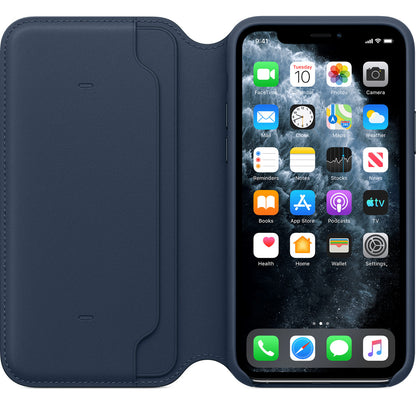 Apple iPhone 11 Pro Leather Folio Deep Sea Blue