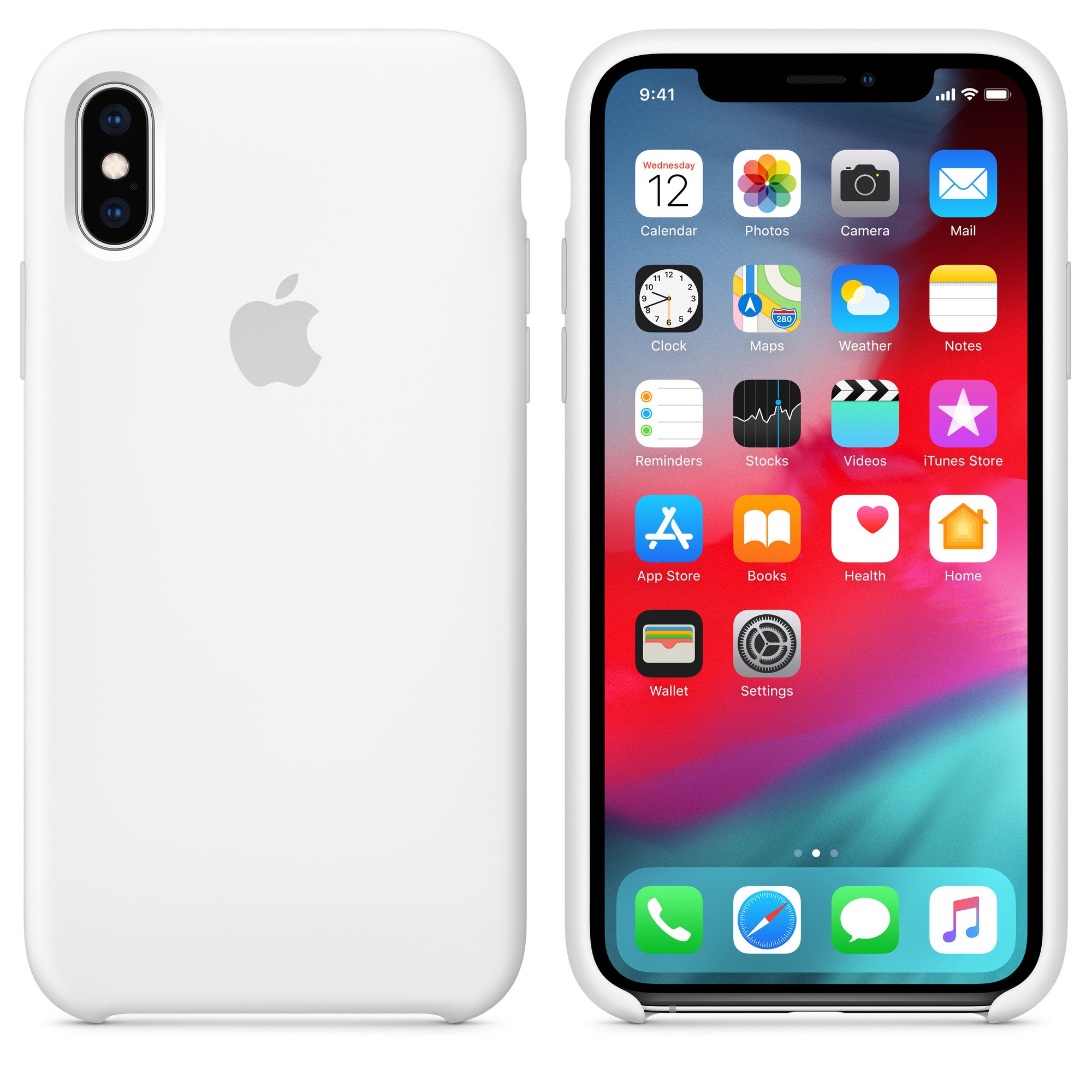 Apple iPhone XS Silicone Case - White White New - Sealed