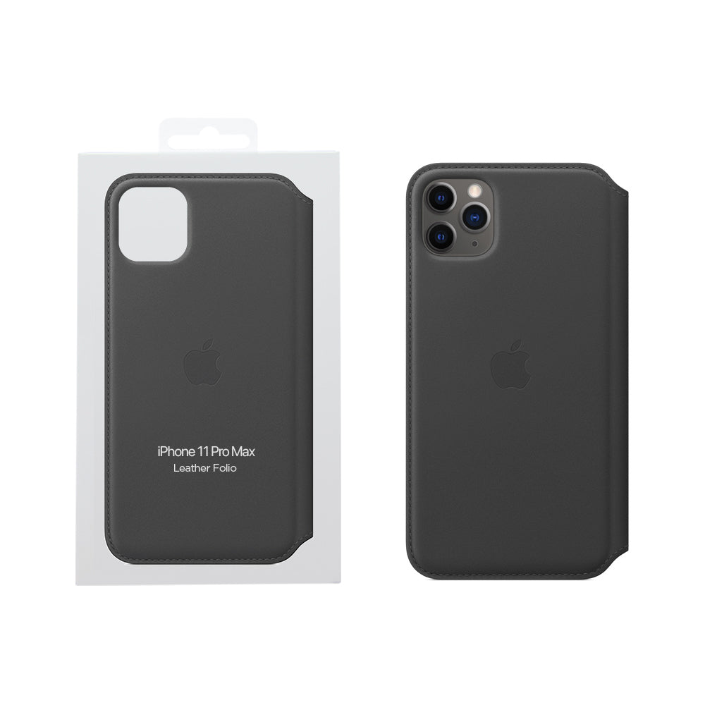 Apple iPhone 11 Pro Max Leather Folio Case - Black Black New - Sealed