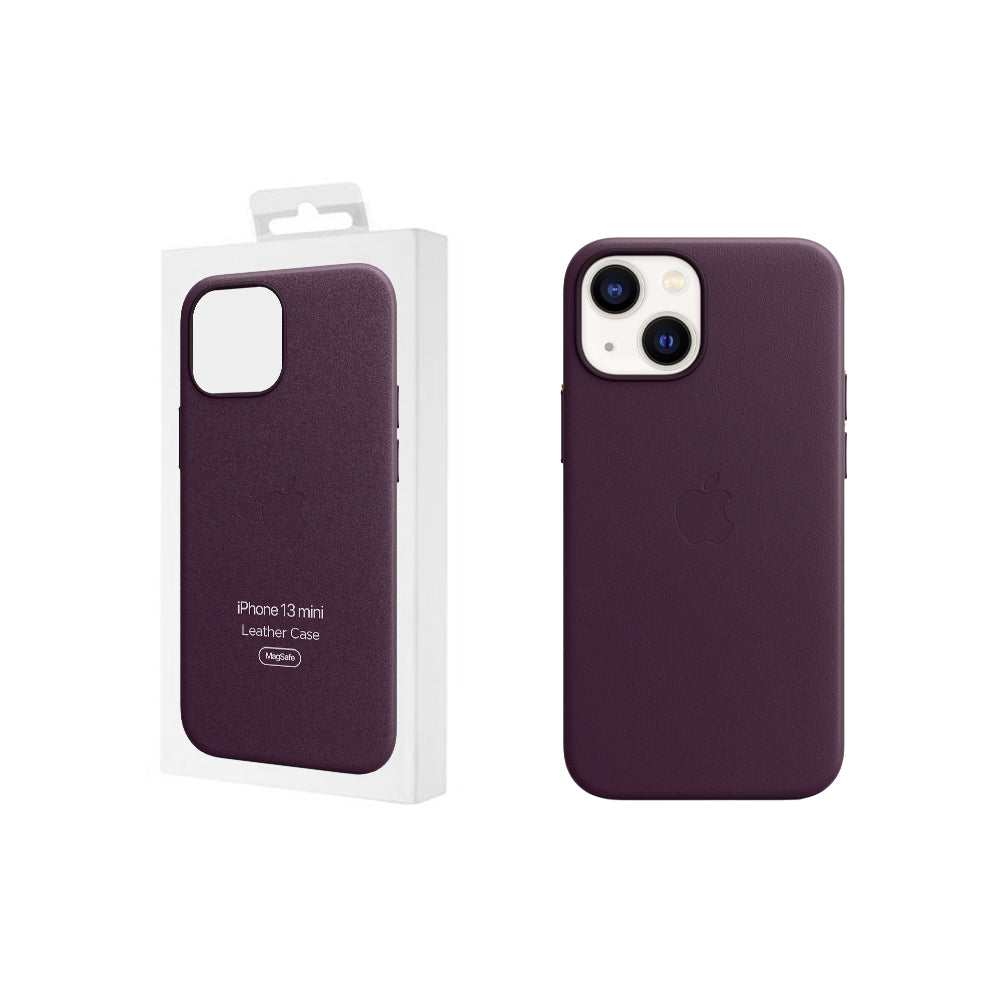 Apple iPhone 13 mini Leather Case with MagSafe - Dark Cherry Dark Cherry New - Sealed