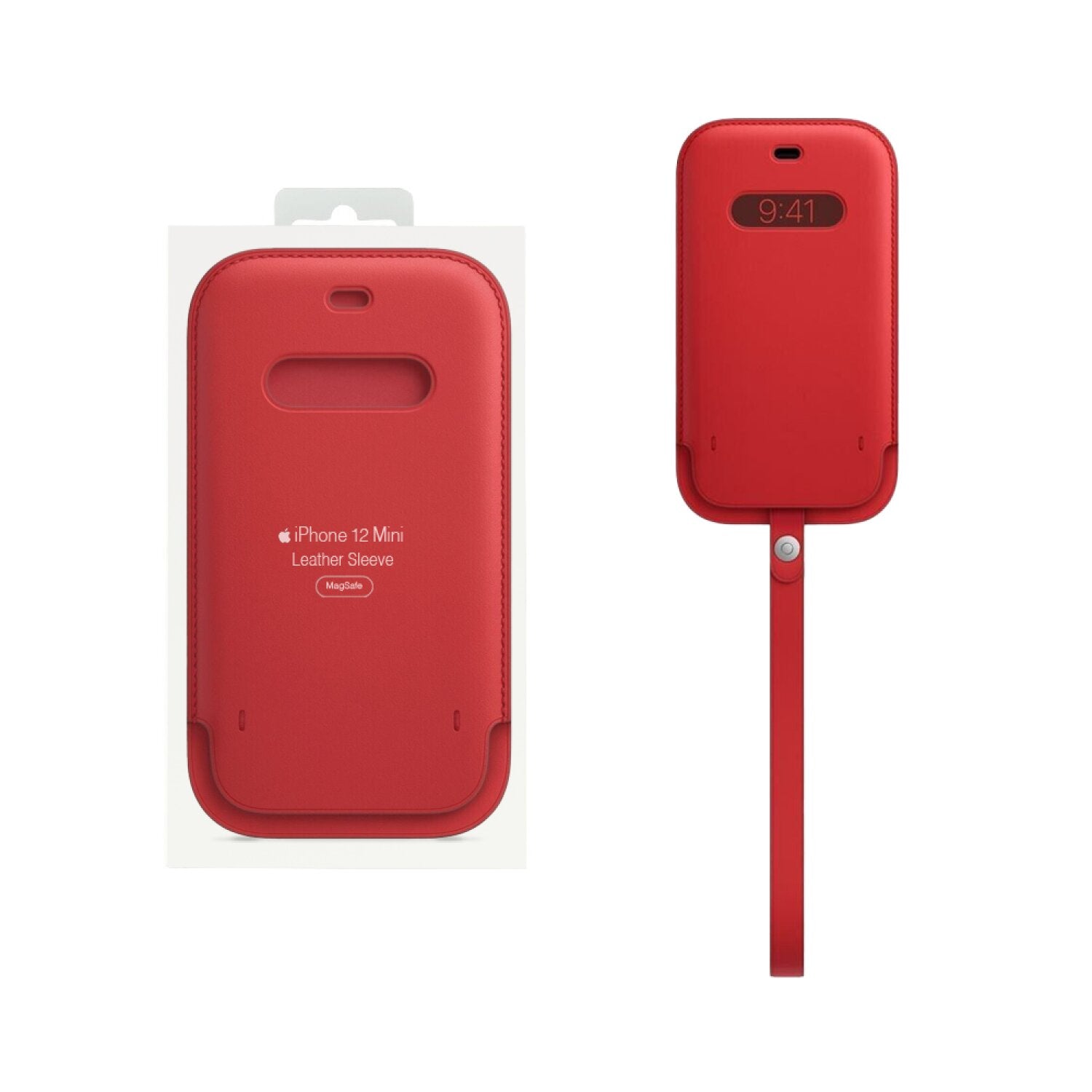 Apple iPhone 12 Mini Leather Sleeve with Magsafe - Scarlet