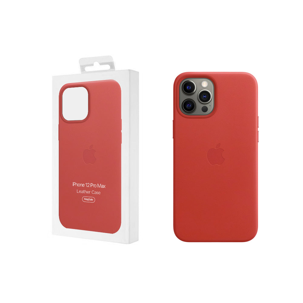 Apple iPhone 12 Pro Max Leather Case Deep Scarlet