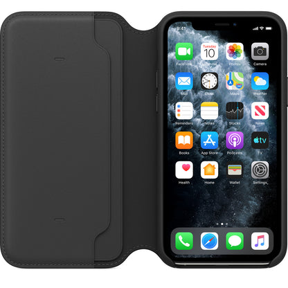 Apple iPhone 11 Pro Leather Folio Case - Black