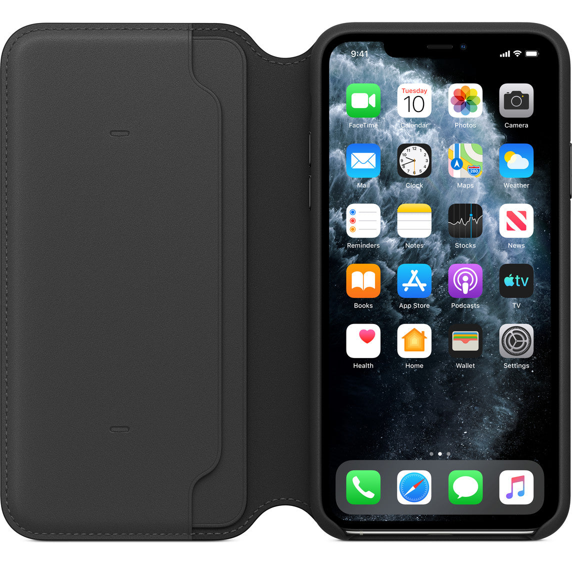 Apple iPhone 11 Pro Max Leather Folio Case - Black