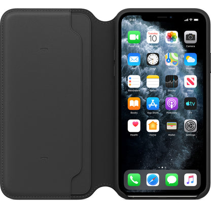 Apple iPhone 11 Pro Max Leather Folio Case - Black