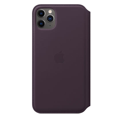 Apple iPhone 11 Pro Max Leather Folio Case - Aubergine Aubergine New - Sealed