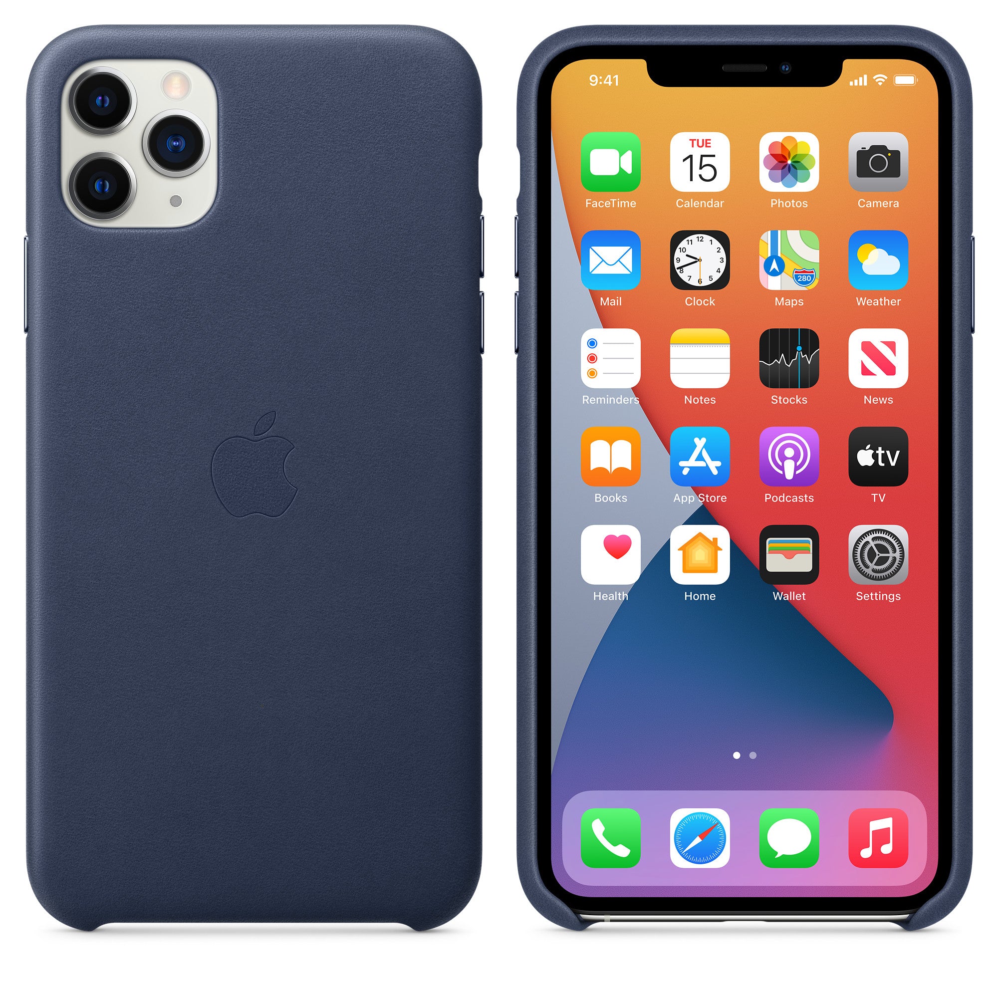 Apple iPhone 11 Pro Max Leather Case Midnight Blue Midnight Blue New - Sealed