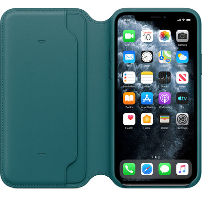 Apple iPhone 11 Pro Leather Folio Case Peacock