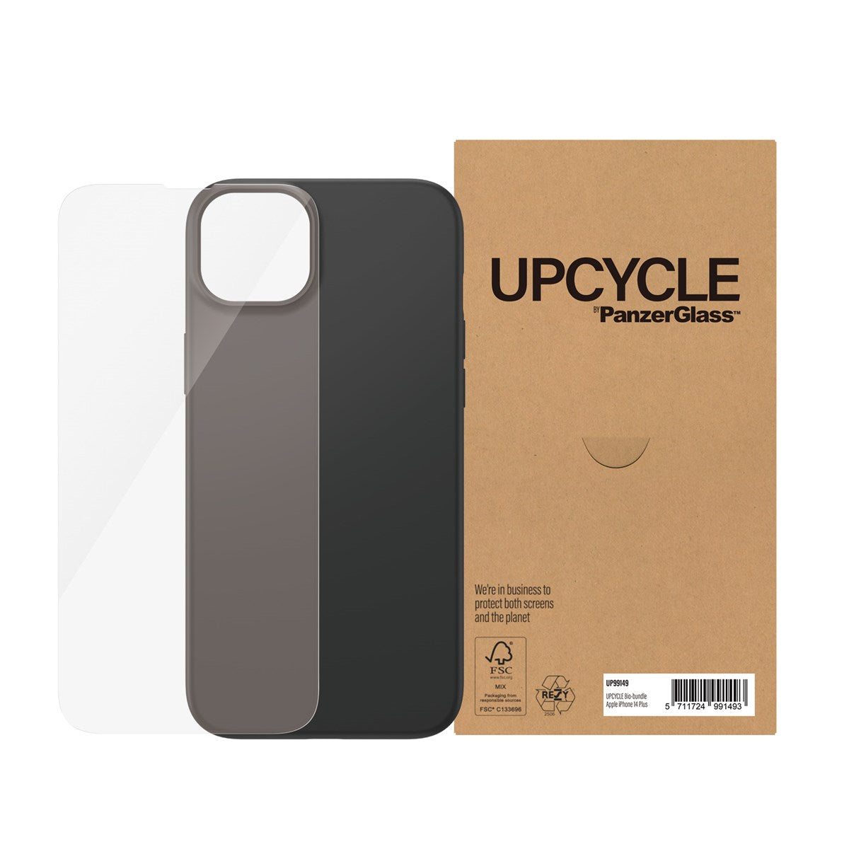 Upcycle by PanzerGlass Case and Screen Protector For iPhone 14+ Clear New - Sealed