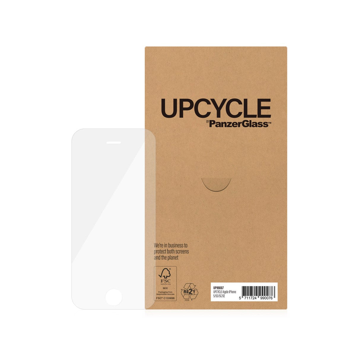 Upcycle by PanzerGlass Screen Protector Glass For Apple iPhone 5 | 5S | 5C | SE | Clear New - Sealed