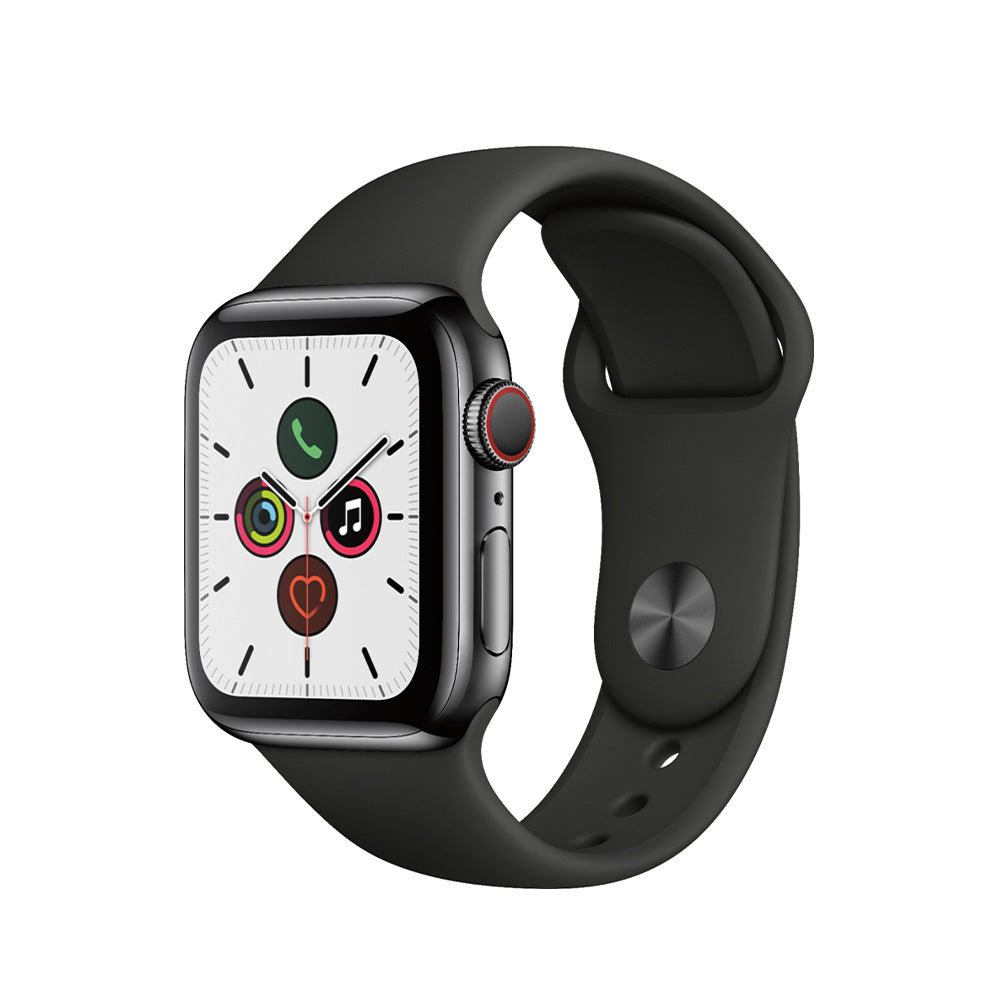 Apple Watch Series 5 Stainless 40mm Black Excellent - Unlocked 40mm Black Excellent