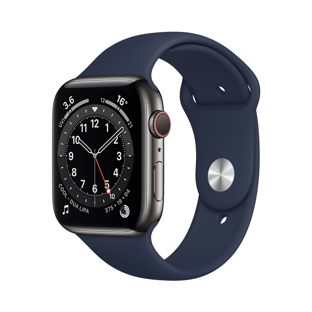 Apple Watch Series 6 Stainless 44mm Graphite Excellent- Unlocked - New Battery 44mm Graphite Excellent