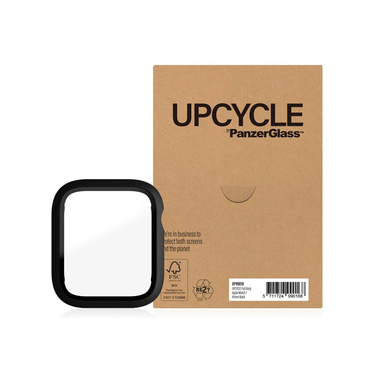 Upcycle by PanzerGlass Full Body Screen Protector Glass For Apple Watch Series 8 | 7 | 45mm