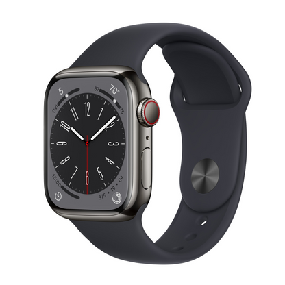 Apple Watch Series 8 Stainless Steel 45mm Cellular - Graphite- Fair - Enhanced Battery