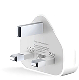 UK 3-Pin Wall Plug for USB Cable One Size White New - Sealed