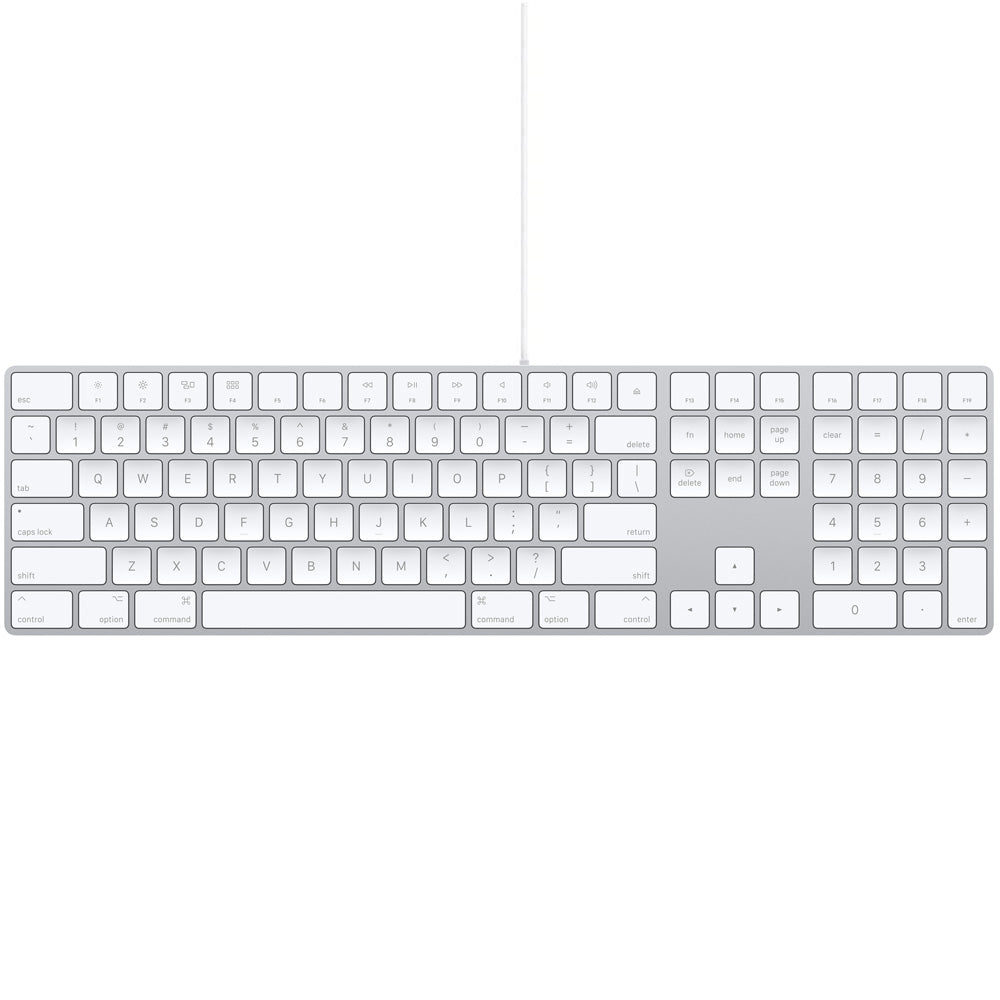 Apple Wired Keyboard Magic 2 English UK QWERTY Pristine & Number Pad One Size Silver Pristine